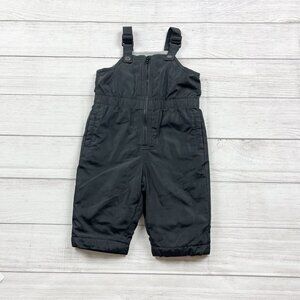 Old Navy Baby Snow Bib Overalls Black Insulated Winter Pants 6-12 Months